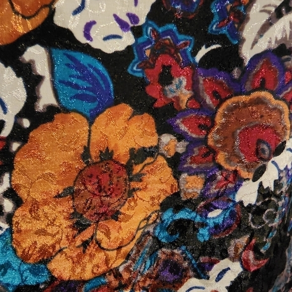 Vintage Nicola 90's Floral Shirt Top Blouse Women's 10 Shoulder Pads Keyhole EUC - Picture 4 of 9